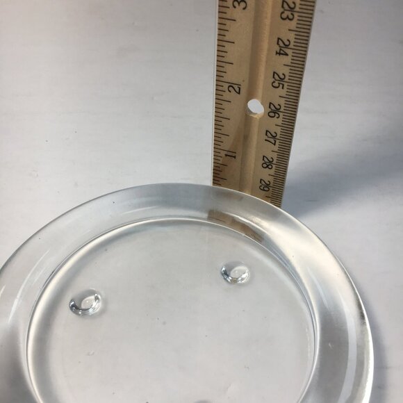 Glass Candle Plates 4.5" Wide Set 3 Pillar Votive - Picture 6 of 6